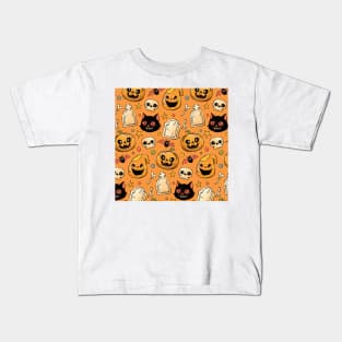 Orange Halloween pattern Kids T-Shirt